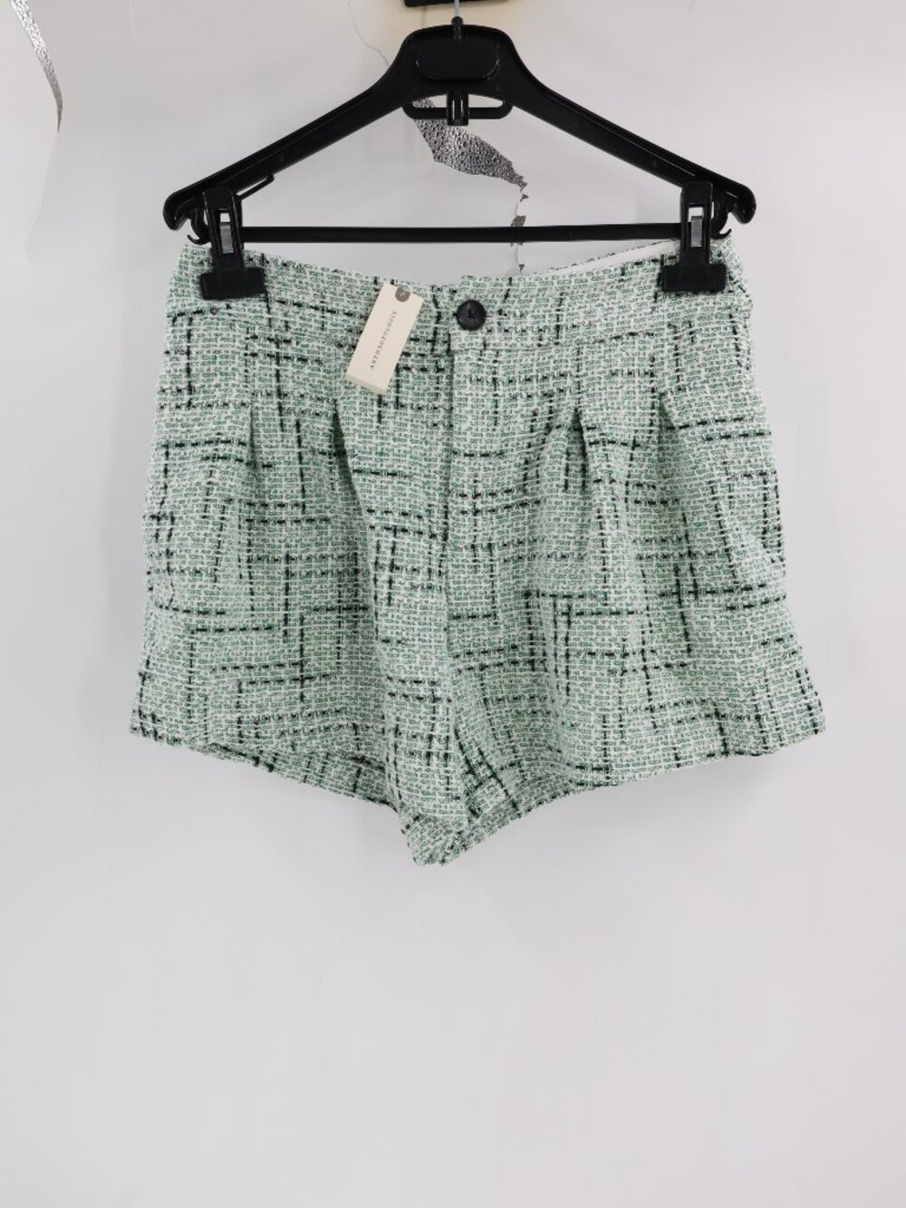 NWT Maeve Anthropologie Tweed Shorts Women 6 Pleated 2.5" Plaid High Rise Lined